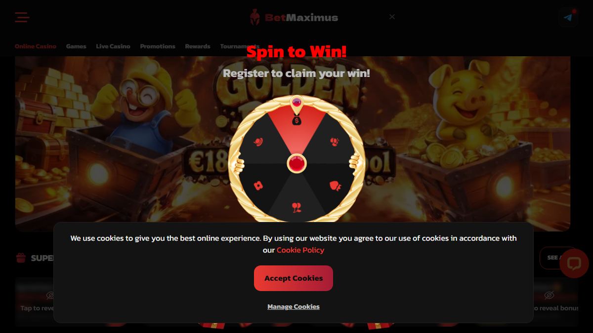 BetMaximus Casino homepage captured in September 2026