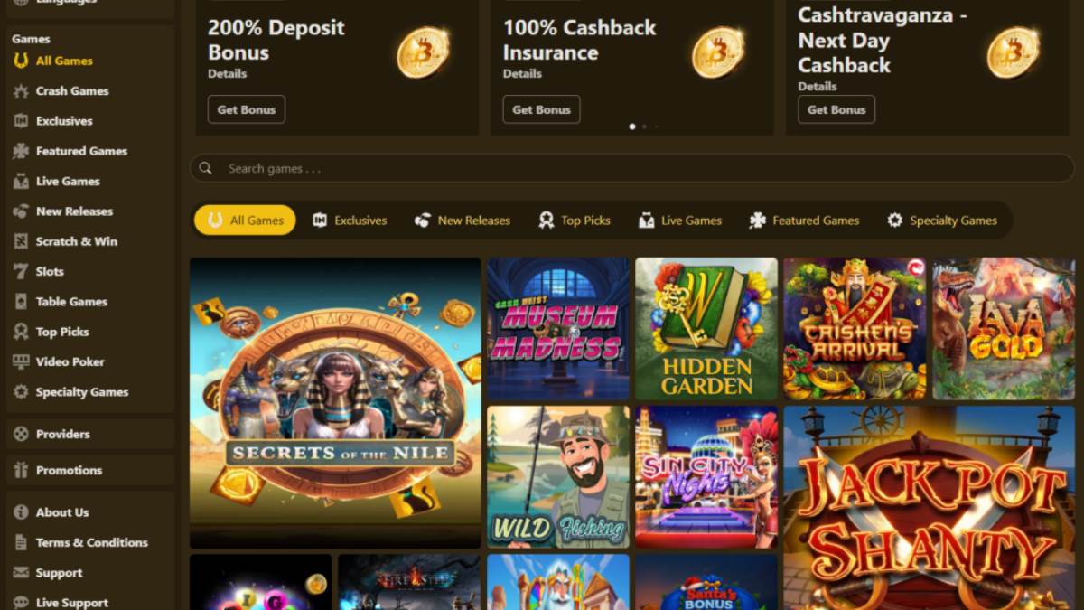 Da Vinci’s Gold homepage captured in September 2026