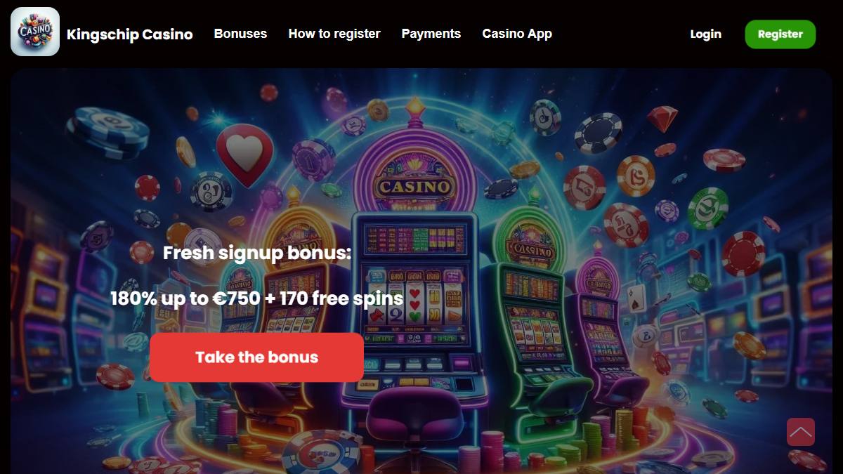 Kingschip Casino public brand page showing its welcome promotion