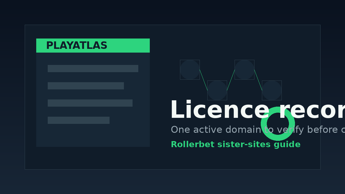 Illustration of a Rollerbet licence record with one active domain